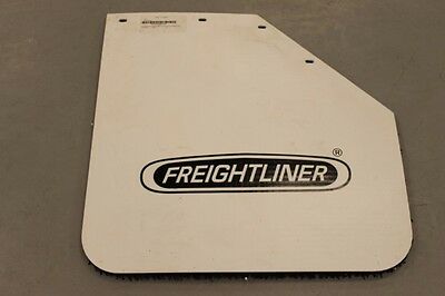 *Single* Freightliner 24 x 24 Angled Mud Flap, White w/ Logo--P/N 22-61645-341 (3939581427798)