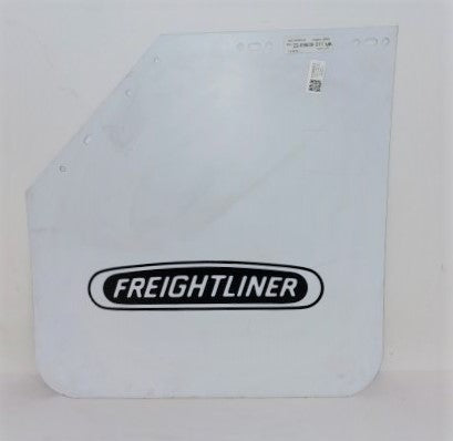 Freightliner LH 24" Mitered 1 w/Logo White Mud Flap - P/N 22-69608-311 (6740817543254)