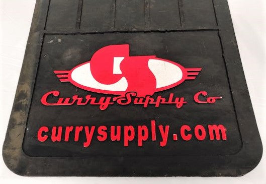 Used Curry Supply Co. 36" x 24" Straight Black Rubber Mud Flap w/ Logo (8154389643580)
