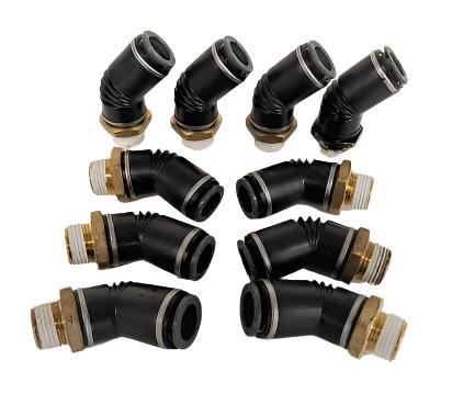 *Pk of 10* SMC 1/2 PTC x 3/8-18 Male NPT 45° Elbow - P/N SMC KV2K13 36S (6735447851094)