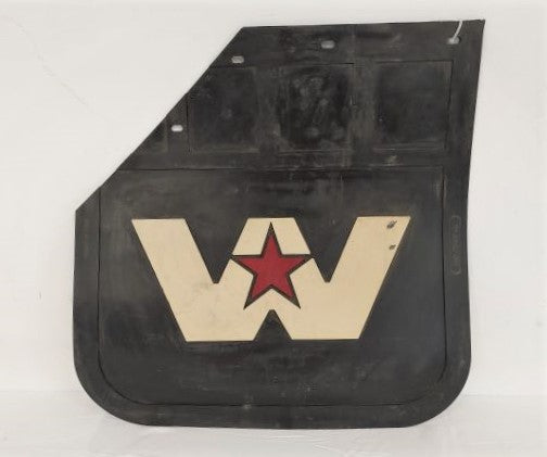 Mud Flap - Red and Black Badge with Pewter w/ Fray Pewter Medallion - Leather on sale - Motorcycle Accessory