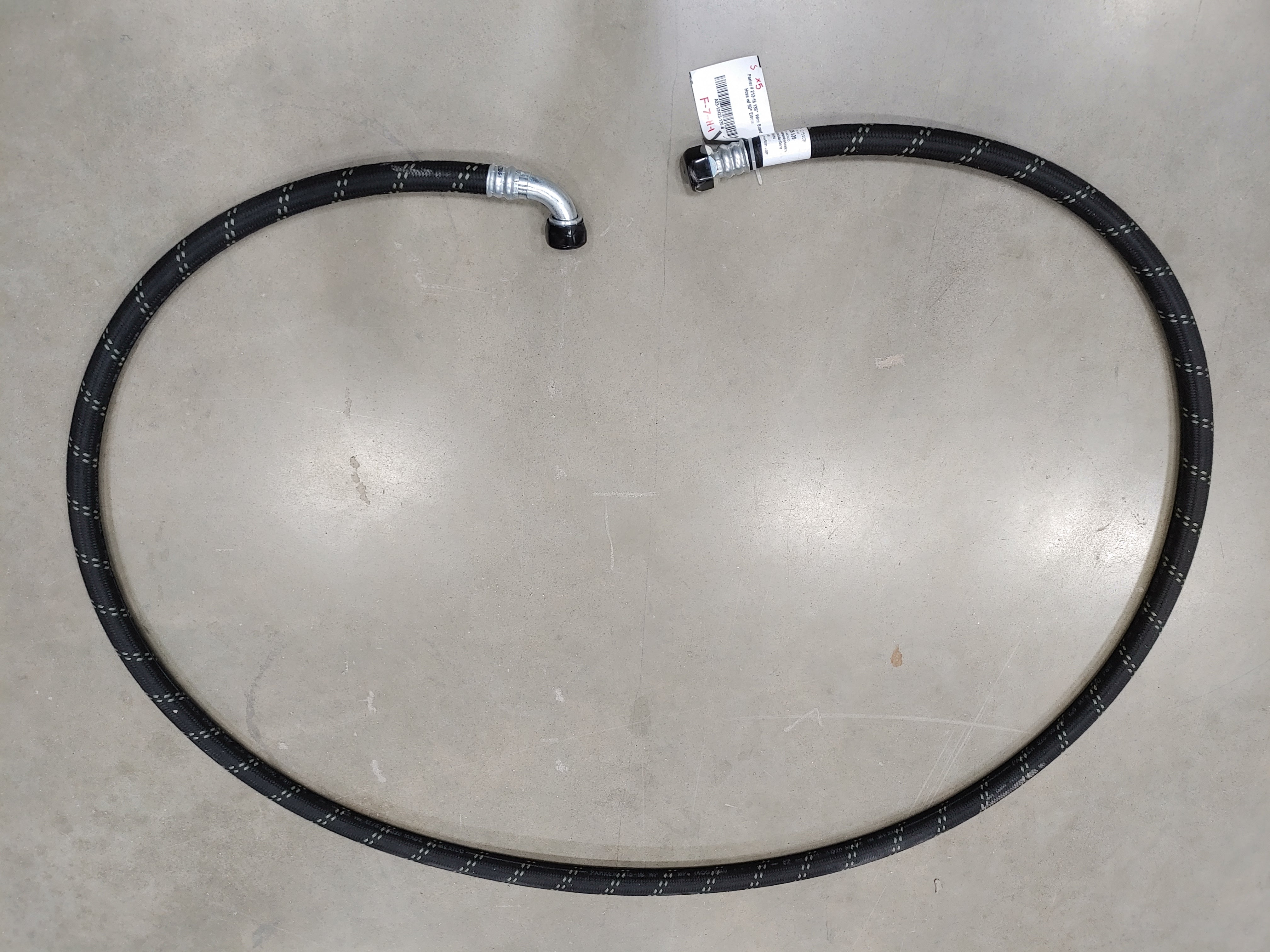 Parker # 213-16 139" Wire Braid Hose W/ 90° Elbow - A23-12428-139 (8164868096316)