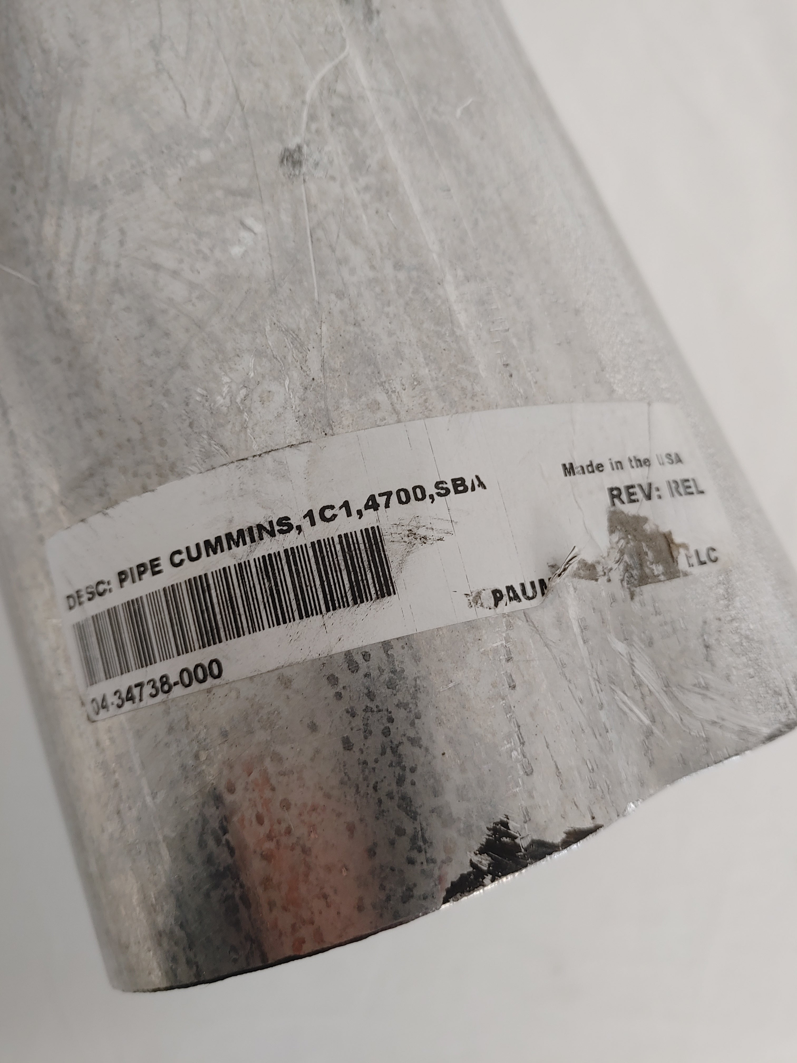 Damaged Cummins 1C1 Steel Pipe - P/N 04-34738-000 (8221905912124)
