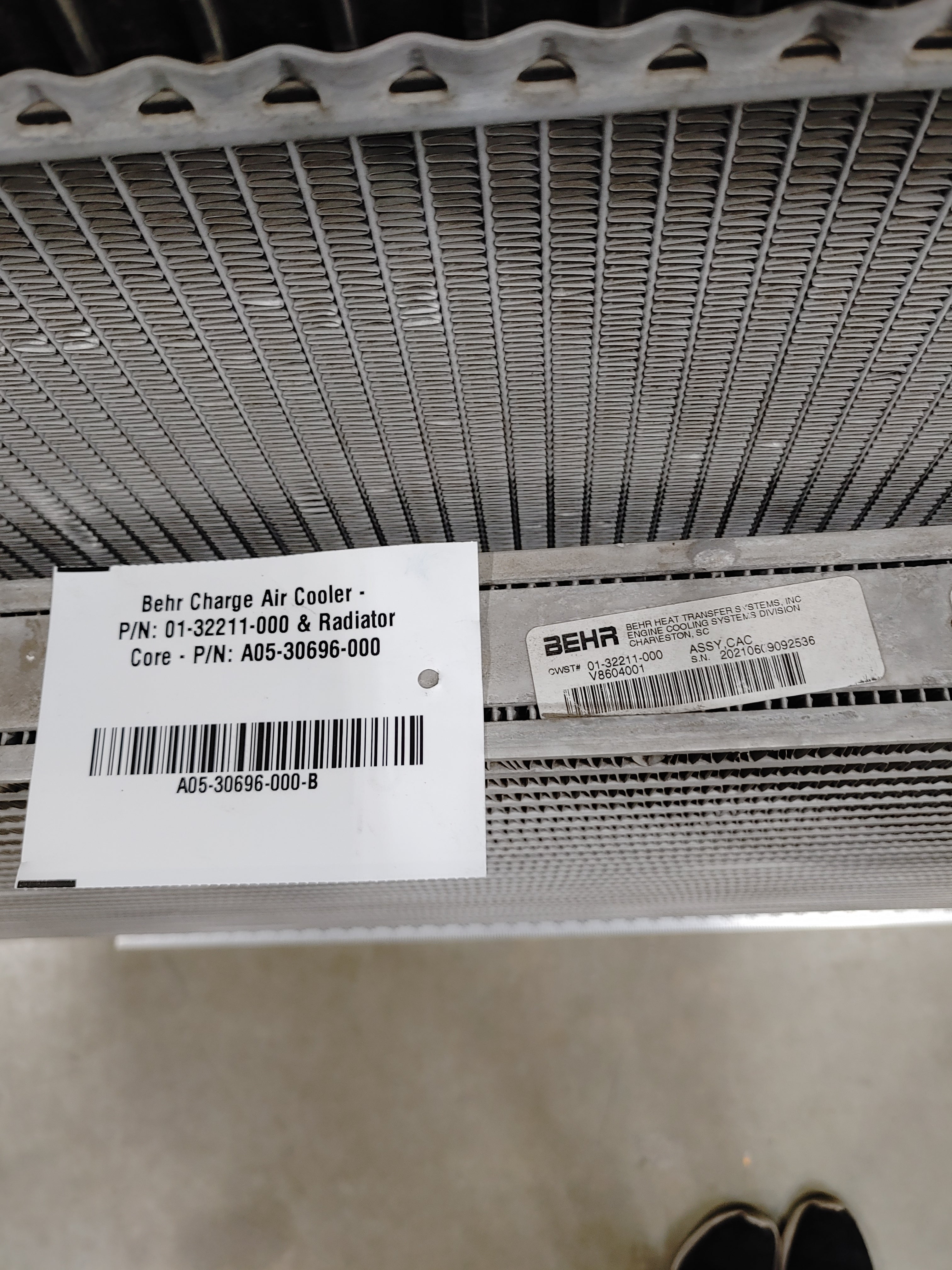 Behr Charge Air Cooler - P/N 01-32211-000 & Radiator Core - P/N A05-30696-000 (8235774214460)