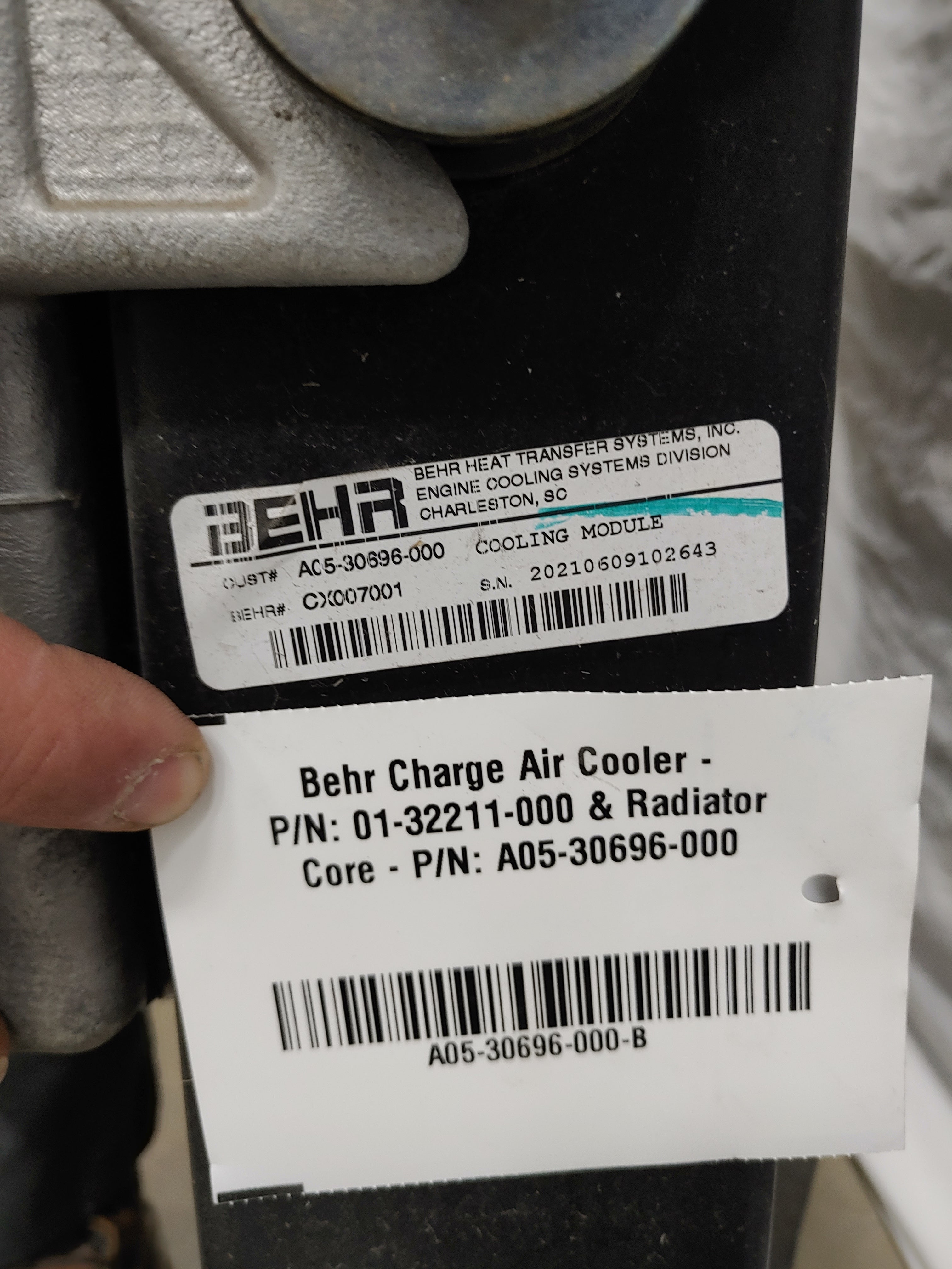 Behr Charge Air Cooler - P/N 01-32211-000 & Radiator Core - P/N A05-30696-000 (8235774214460)