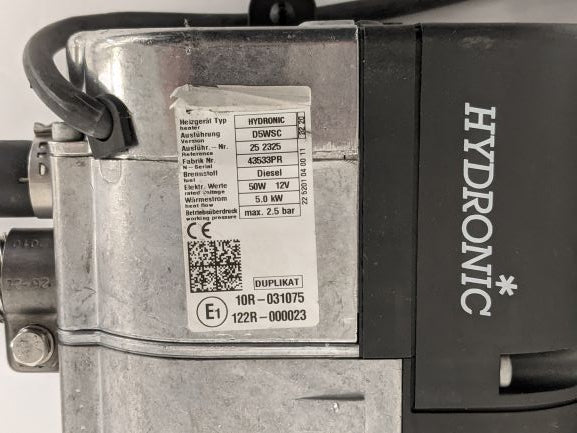 Damaged Eberspacher Espar Hydronic HPVAC Heater - P/N A22-69142-001 (6736449601622)