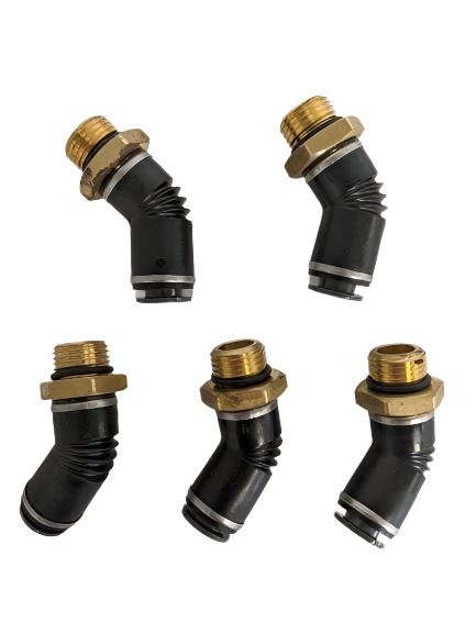 *Pk of 5* SMC 3/8" PTC 45° M16 O-Ring Elbow - P/N 23-13739-000 (6710126411862)