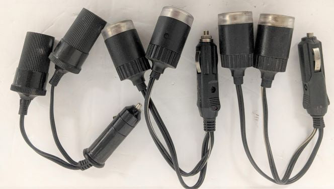 *Lot of 3* Used Cigarette Lighter 2-Way Splitter Y Adapter w/ Extension (6713998573654)