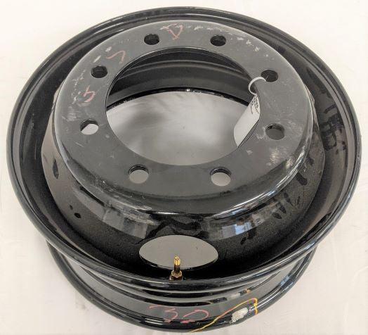 Damaged Freightliner 19.5 x 6.75 8 Lug Disc 1 Wheel Rim - P/N 91831BK (8069634359612)