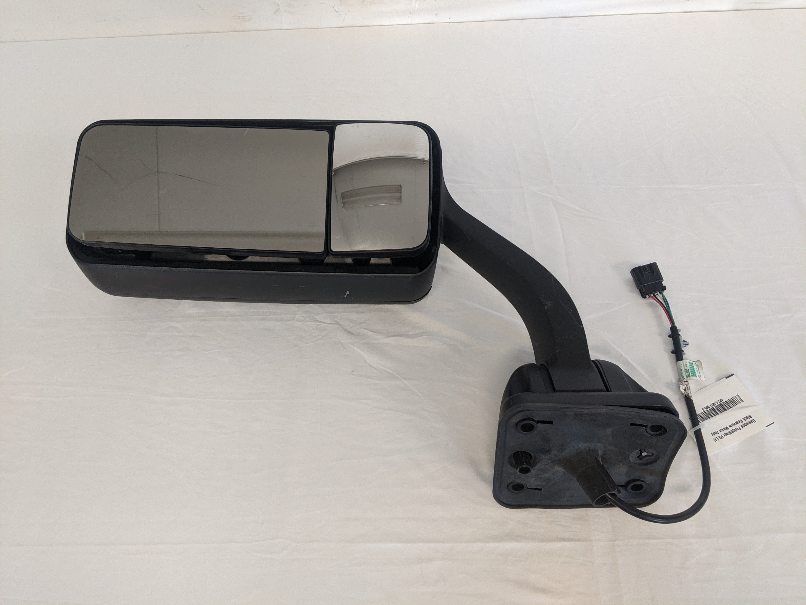 Damaged Freightliner P3 LH Black Rearview Mirror Assy - P/N A22-61257-009 (8262286770492)