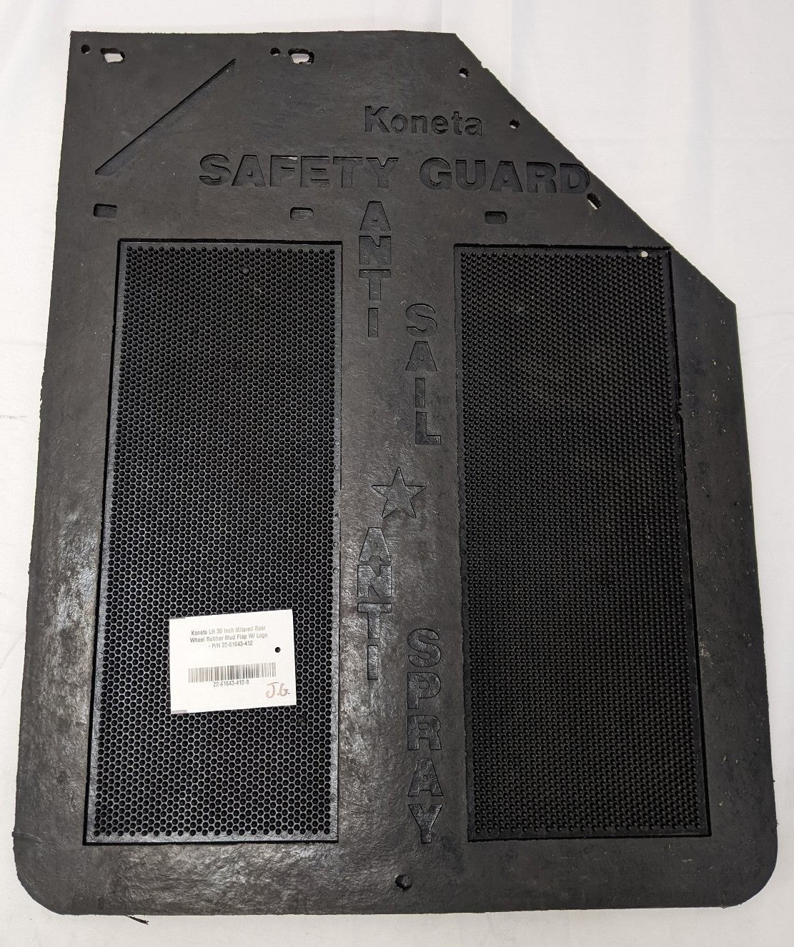 Koneta 30" LH Mitered Black Rubber Mud Flap 22-61643-412