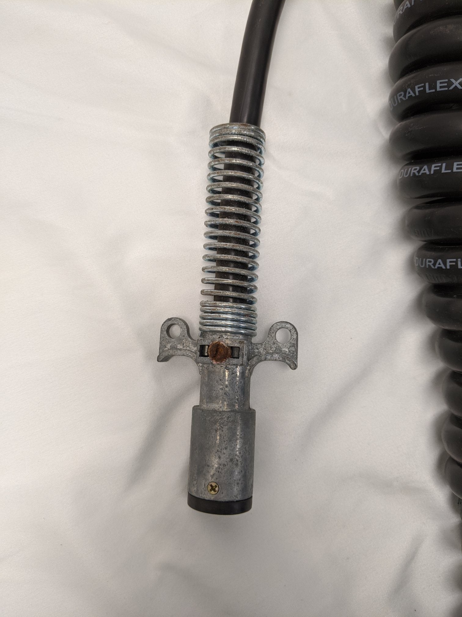 Used Phillips Duraflex 12' 6-Way 6/14 Ga. Coiled Electrical Trailer Cable