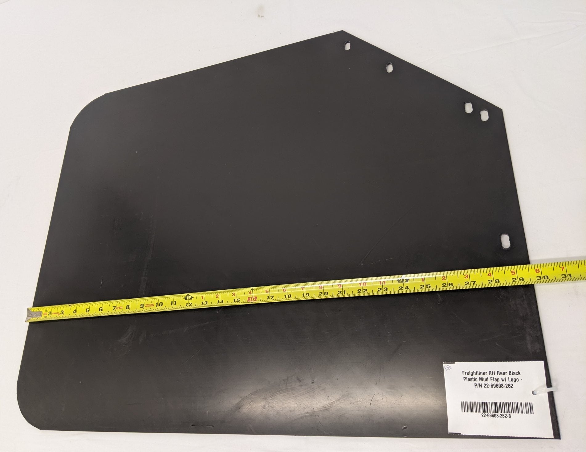 Freightliner RH Rear Black Plastic Mud Flap w/ Logo - P/N 22-69608-262