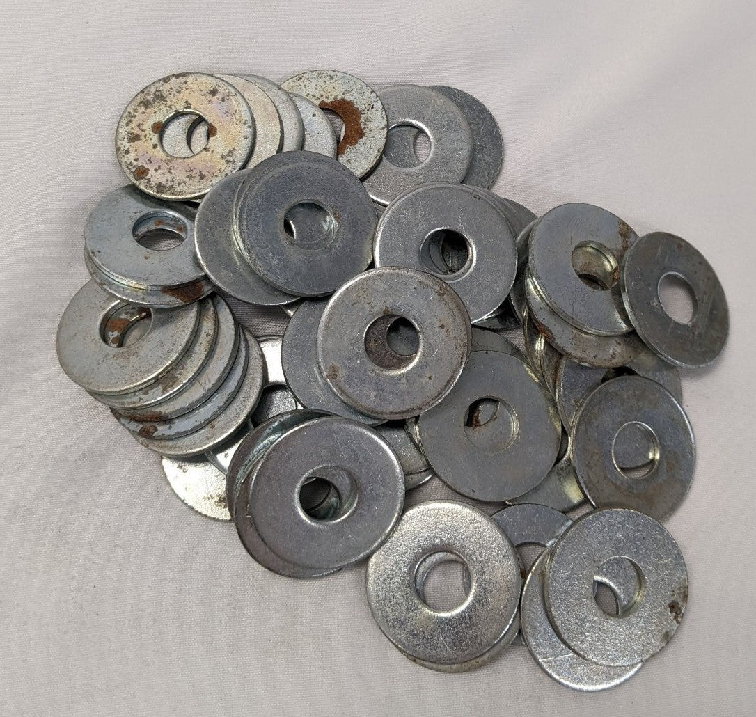 *Lot of 50* 3/8" x 1-1/8" x  1/16" Zinc Plated Steel Washers