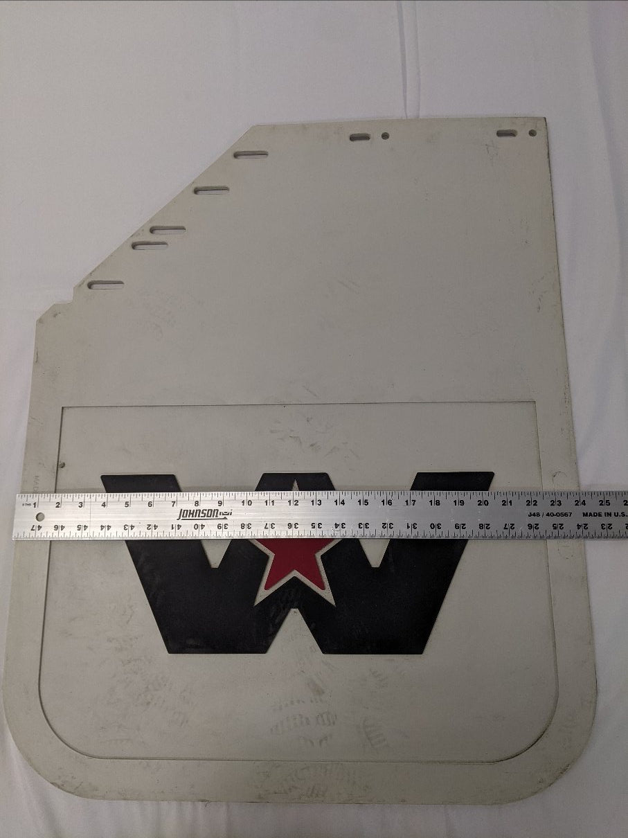Western Star LH White 30" Mitered Mud Flap | 22-81067-101