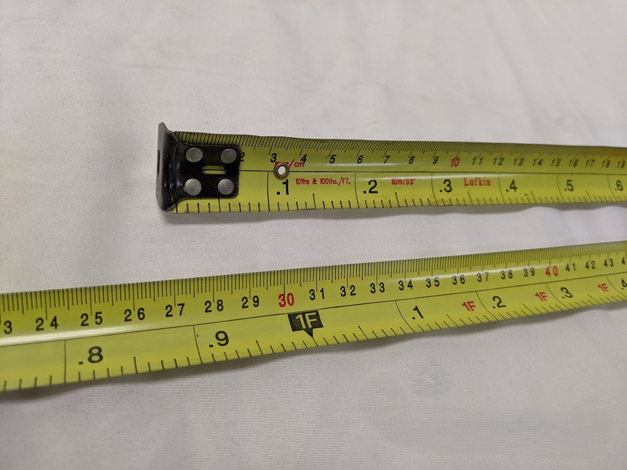 Lufkin Hi-Viz Tape Measure 33 FT Lot of 2 - Decimal Metric 1" Blade PHV1433DM