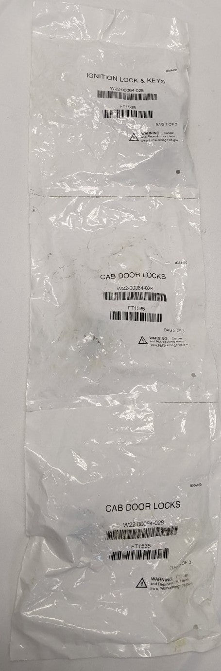 New 1501-3001, 3 Keys W4 Door & Ignition Lock Set - P/N W22-00064-028