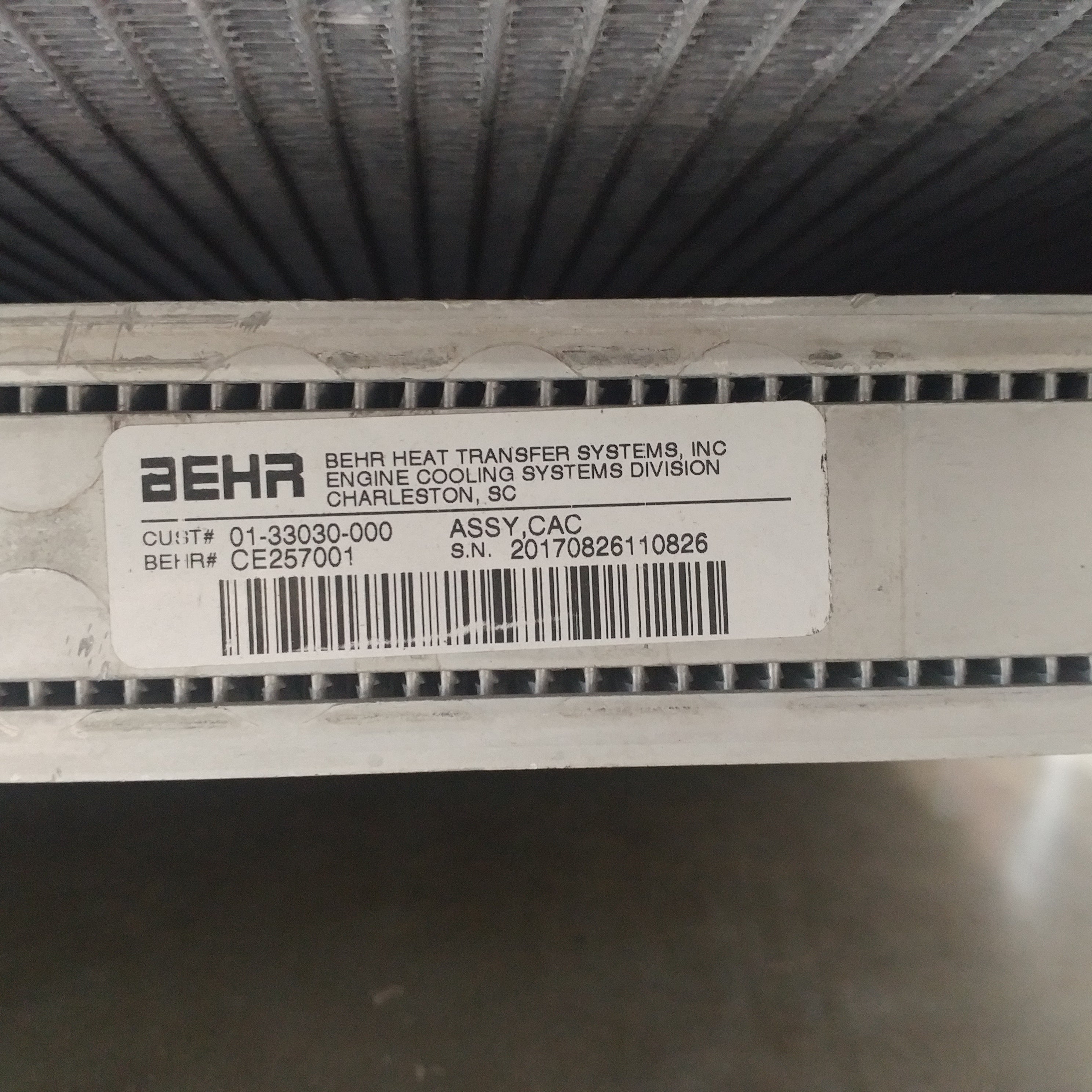 Behr 28 ¾" x 21 7/8" Charge Air Cooler - P/N  01-33030-000 (8425642721596)