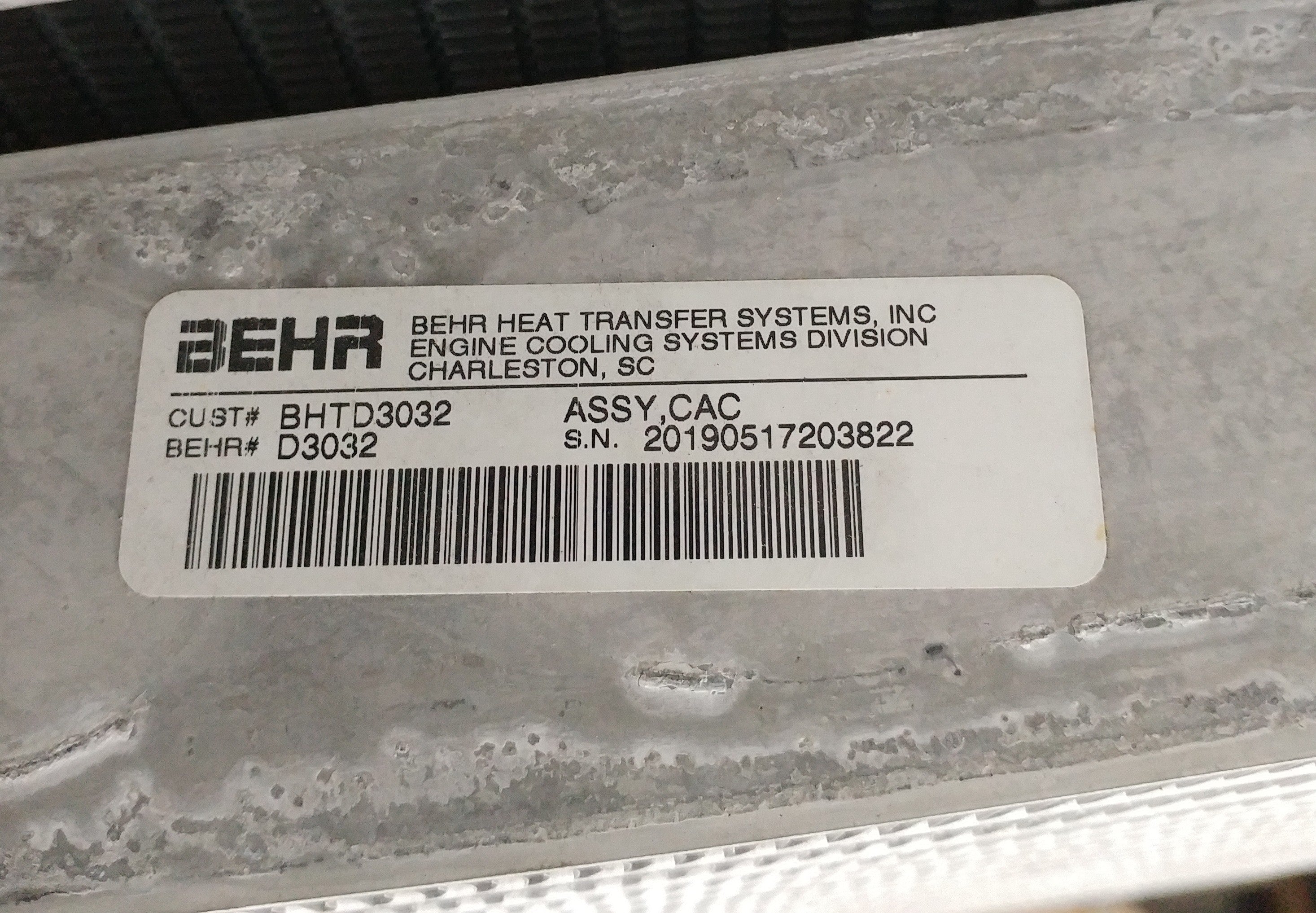 Freightliner M2 27 ½" x 14" x 2 ½" Charge Air Cooler - BHT D3032 (9609979953468)