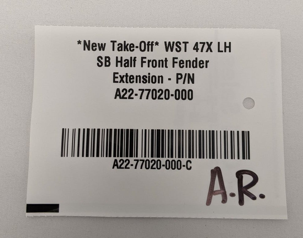 *New Take-Off* WST 47X SB LH Half Front Fender Extension - P/N A22-77020-000