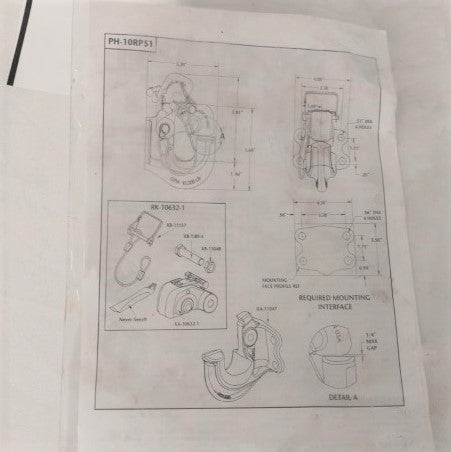 SAF Holland Rigid Mount Pintle Hook w/ Tethered Lock - P/N  PH10RP51 (8757102936380)