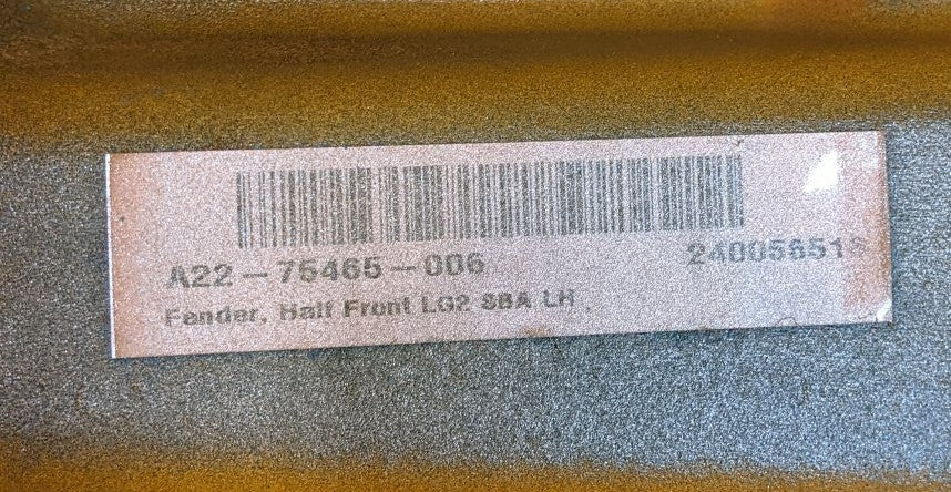 *New Take-Off* WST 49X SFA LH Half Front Fender Extension - P/N A22-75465-006