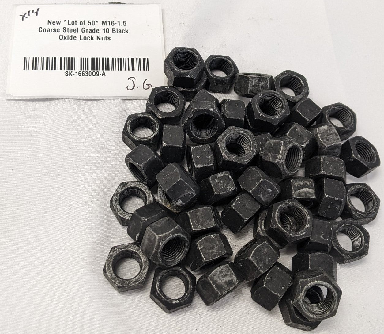 M16-1.5 Coarse Grade 10 Black Oxide Lock Nuts | Lot/50