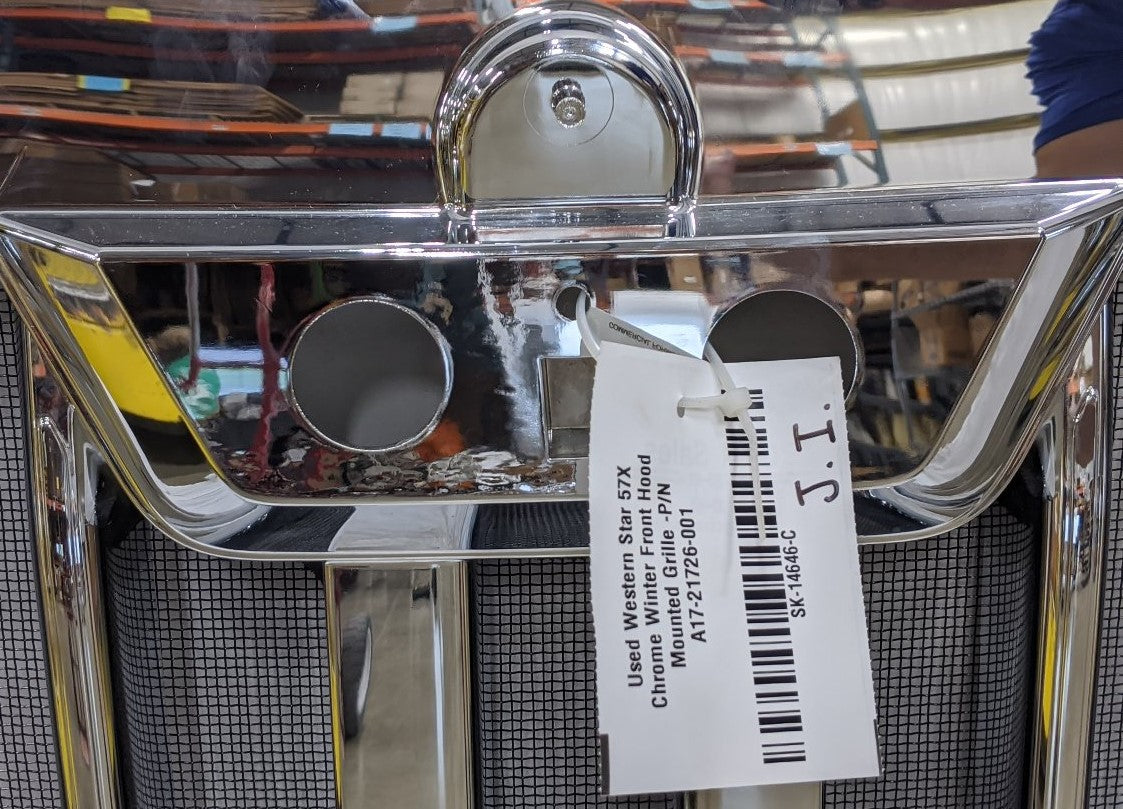 Used Western Star 57X Chrome Winter Front Hood Mounted Grille -P/N A17-21726-001 (10091455578428)