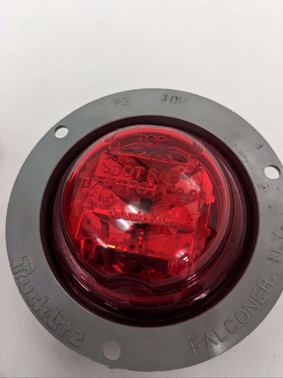 New FRT 10 Series LED Red Round 12V With Grey Flange Light - P/N TL  10379R (10168312234300)