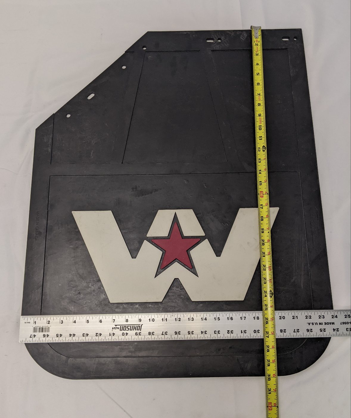 Western Star LH 30x24 Mitered Mud Flap w/ Logo 22-69557-012