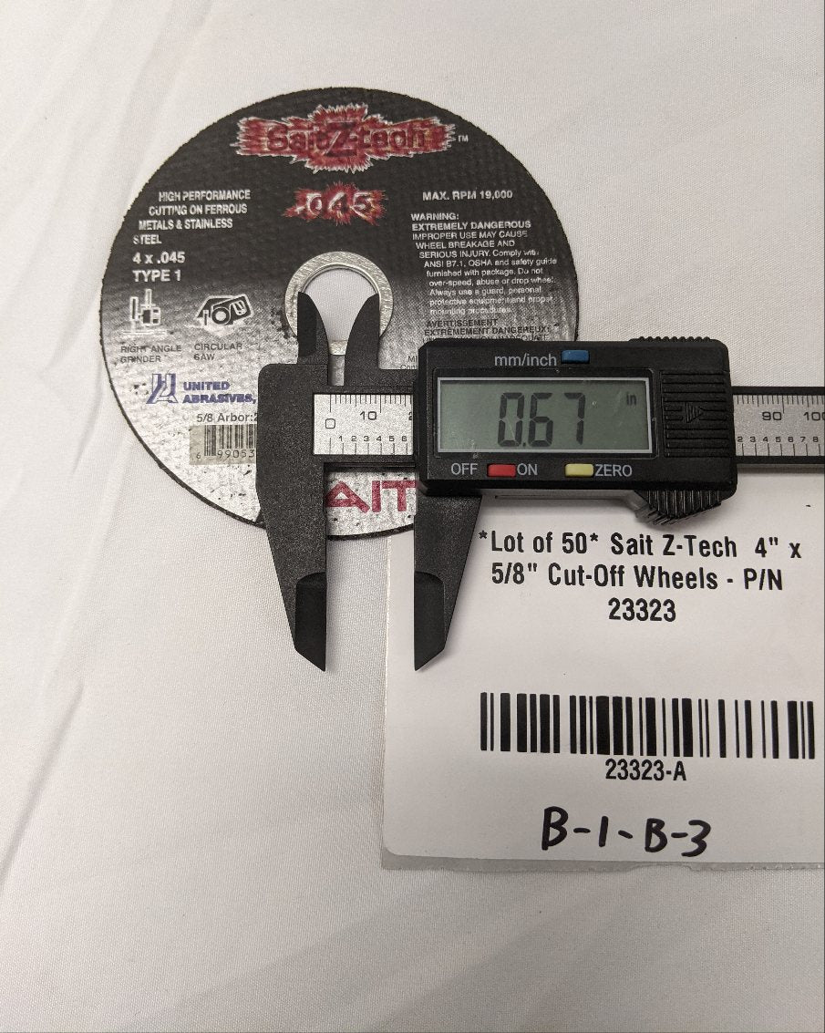 Sait Z-Tech 4" Cut-Off Wheels | Lot of 50 | 5/8" Arbor | 19,000 RPM | 23323