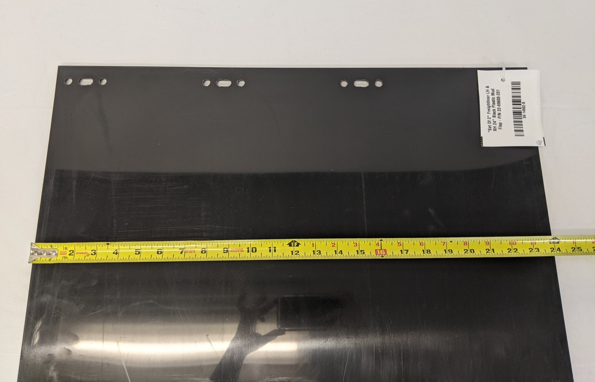 *Set Of 2* Freightliner LH & RH 24" Black Plastic Mud Flap - P/N 22-69608-201 (10131075334460)