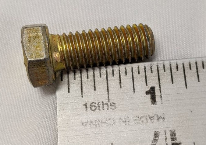 3/8"-16 x 1" Grade 8 Hex Bolts - Yellow Zinc Plated, Fully Threaded, Lot of 100