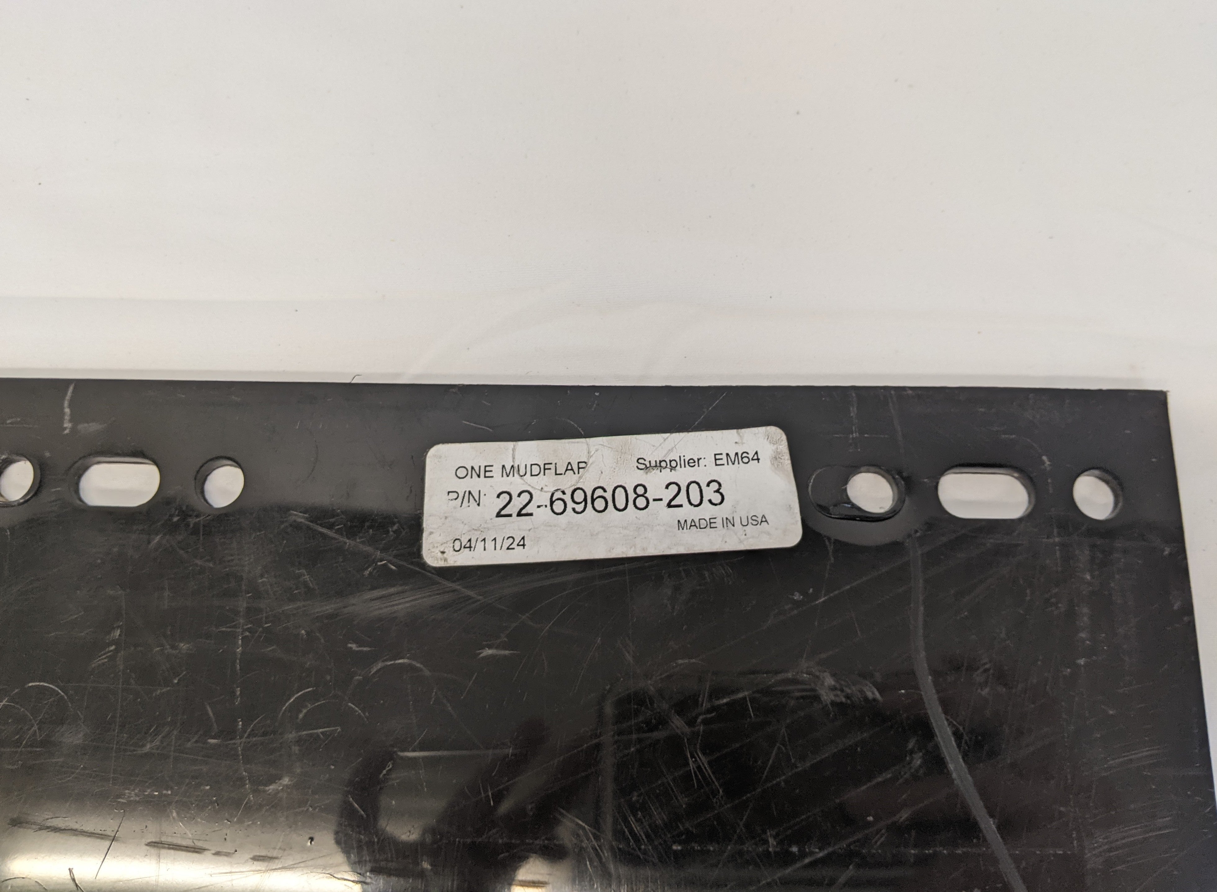 *Scratched* RH or LH 27" Black Straight Mud Flap w/ FTL Logo - P/N 22-69608-203 (10131068059964)