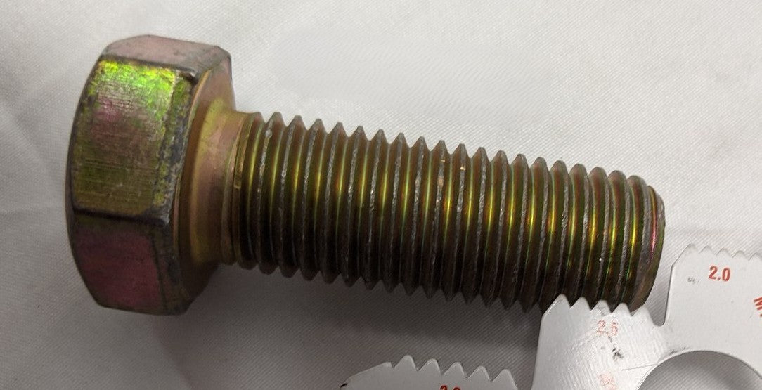 M20-2.5mm x 55mm Grade 10.9 Hex Bolts - Yellow Zinc Coated, Fully Threaded, Lot of 15