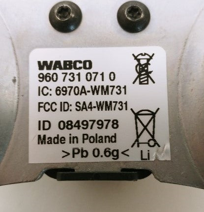 Wabco Tire Pressure Monitoring Wheel Module P/N  960 731 071 0 (4408322261078)