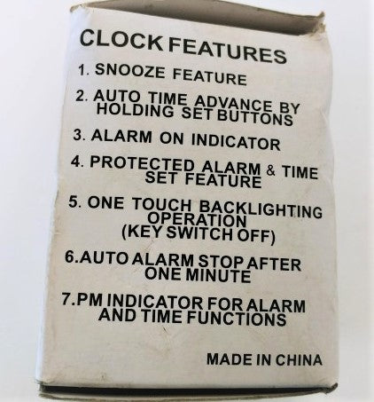 New Freightliner Digital Clock/Alarm - Black w/ Black Bezel - P/N  A22-69343-000 (4458383999062)