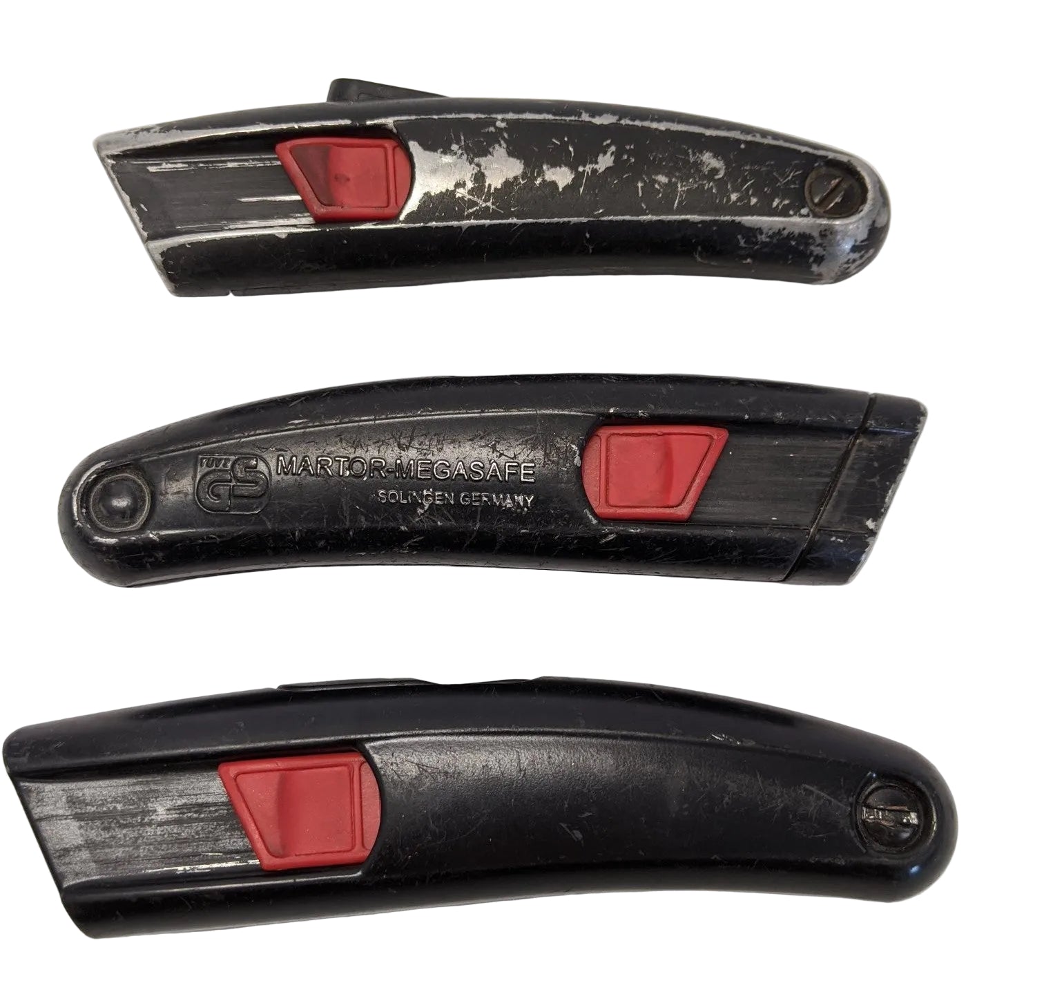 Martor Megasafe Auto-Retracting Safety Knife Lot of 3 - Aluminum Body 116006