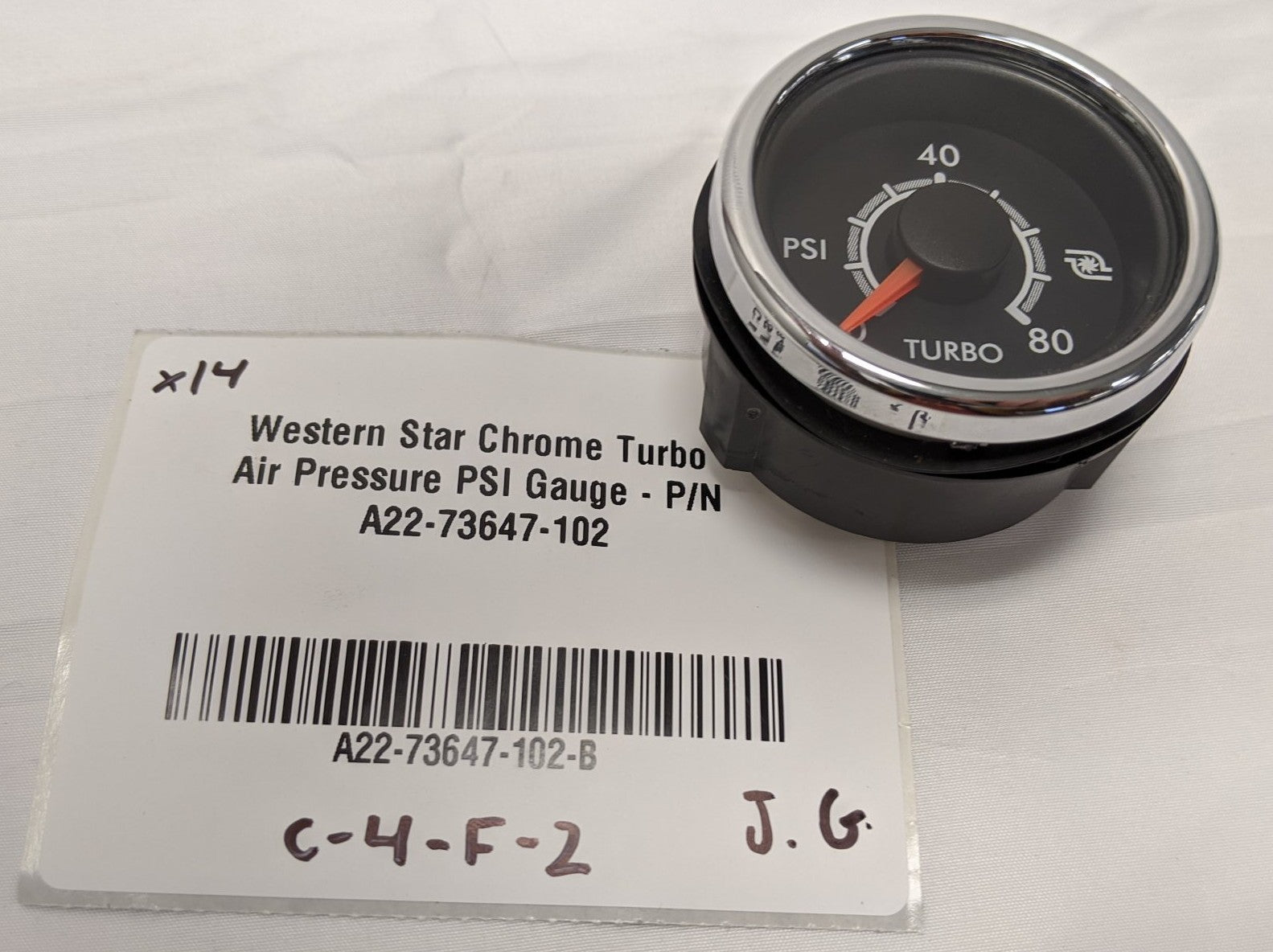 Western Star Chrome Turbo Air Pressure PSI Gauge - P/N A22-73647-102