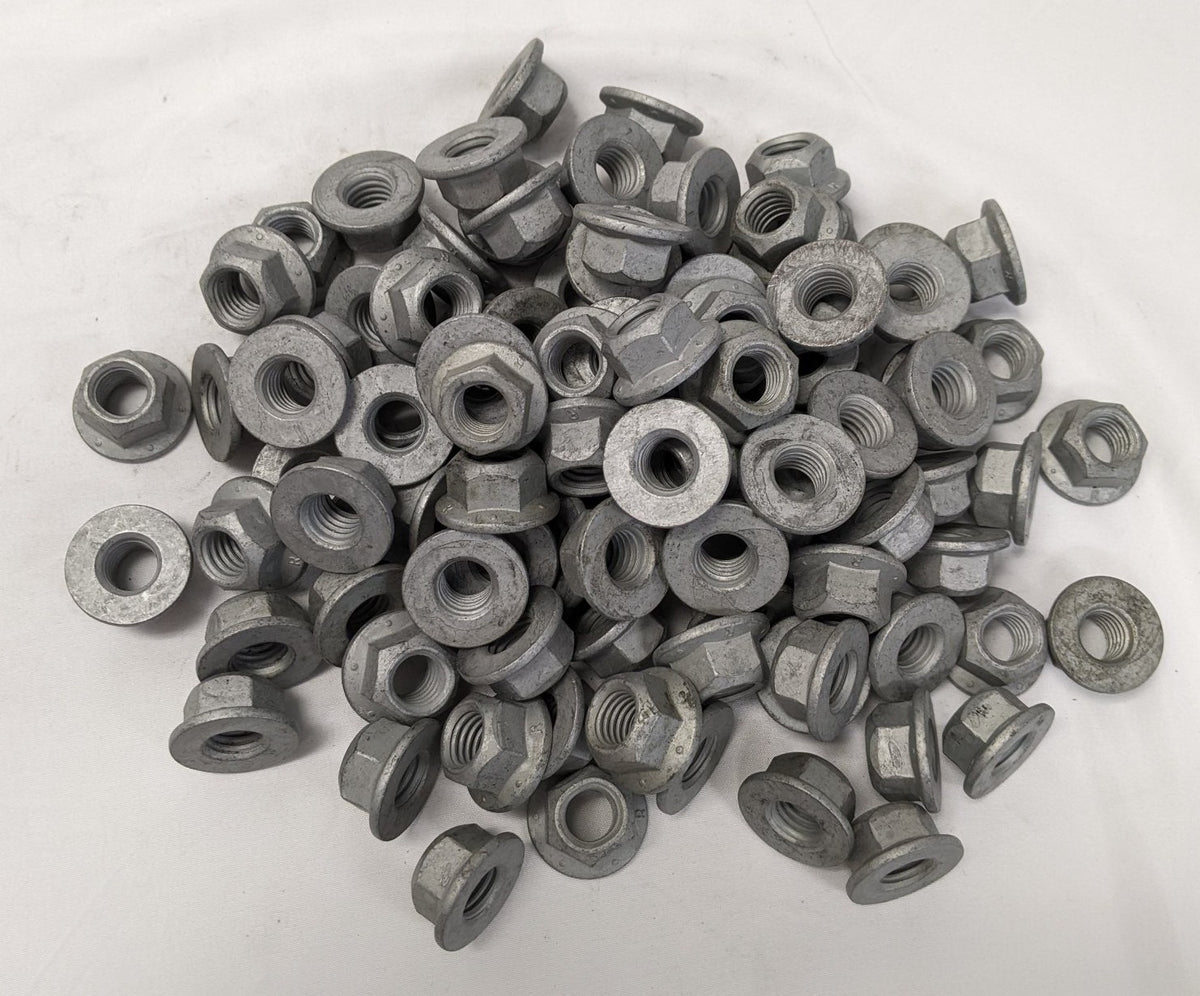Lot/50 1/2"-13 Grade G Galvanized Flanged Lock Nuts