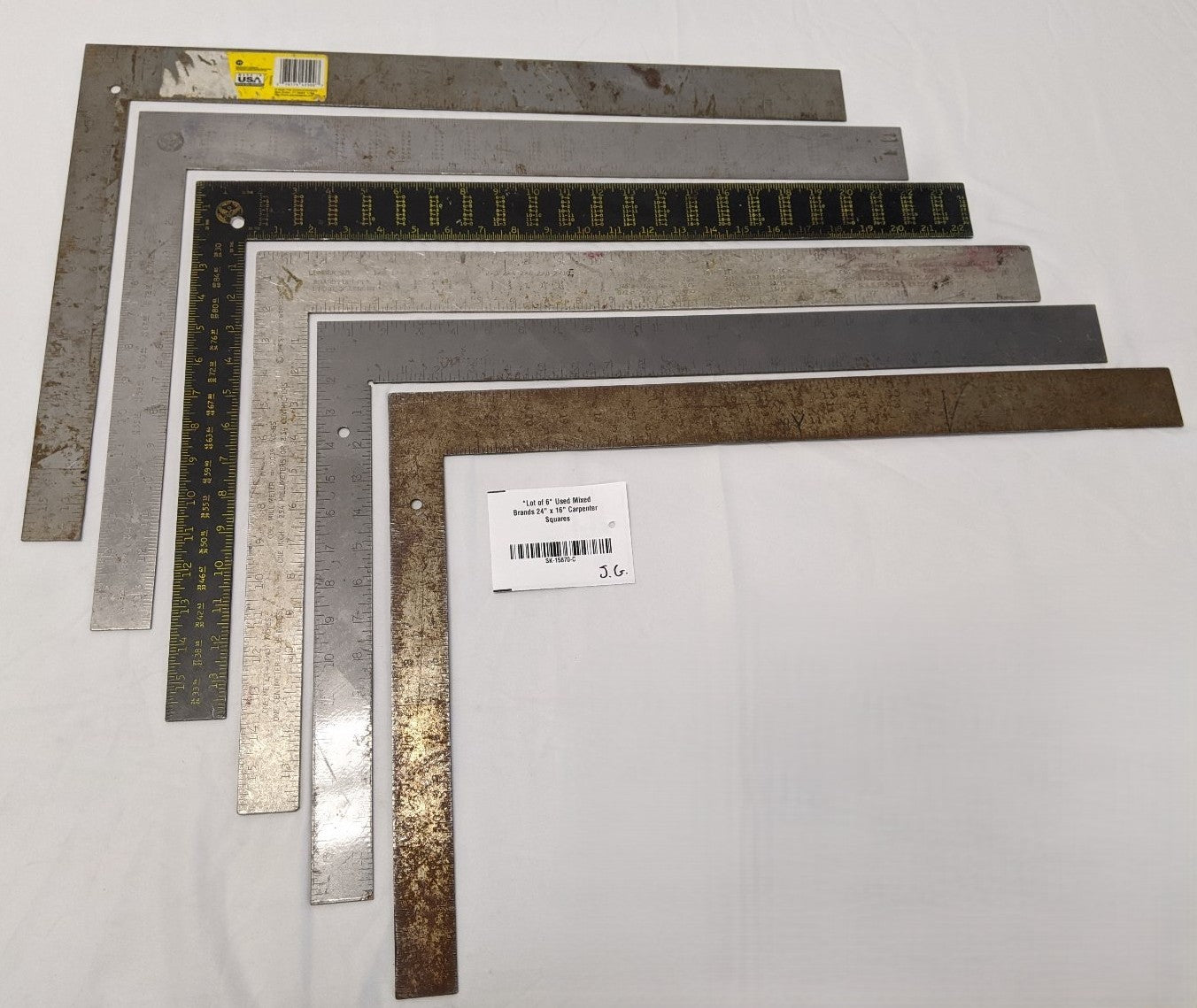 24" x 16" Carpenter Squares - Stanley, Empire, Pittsburgh, Mixed Lot of 6 Used