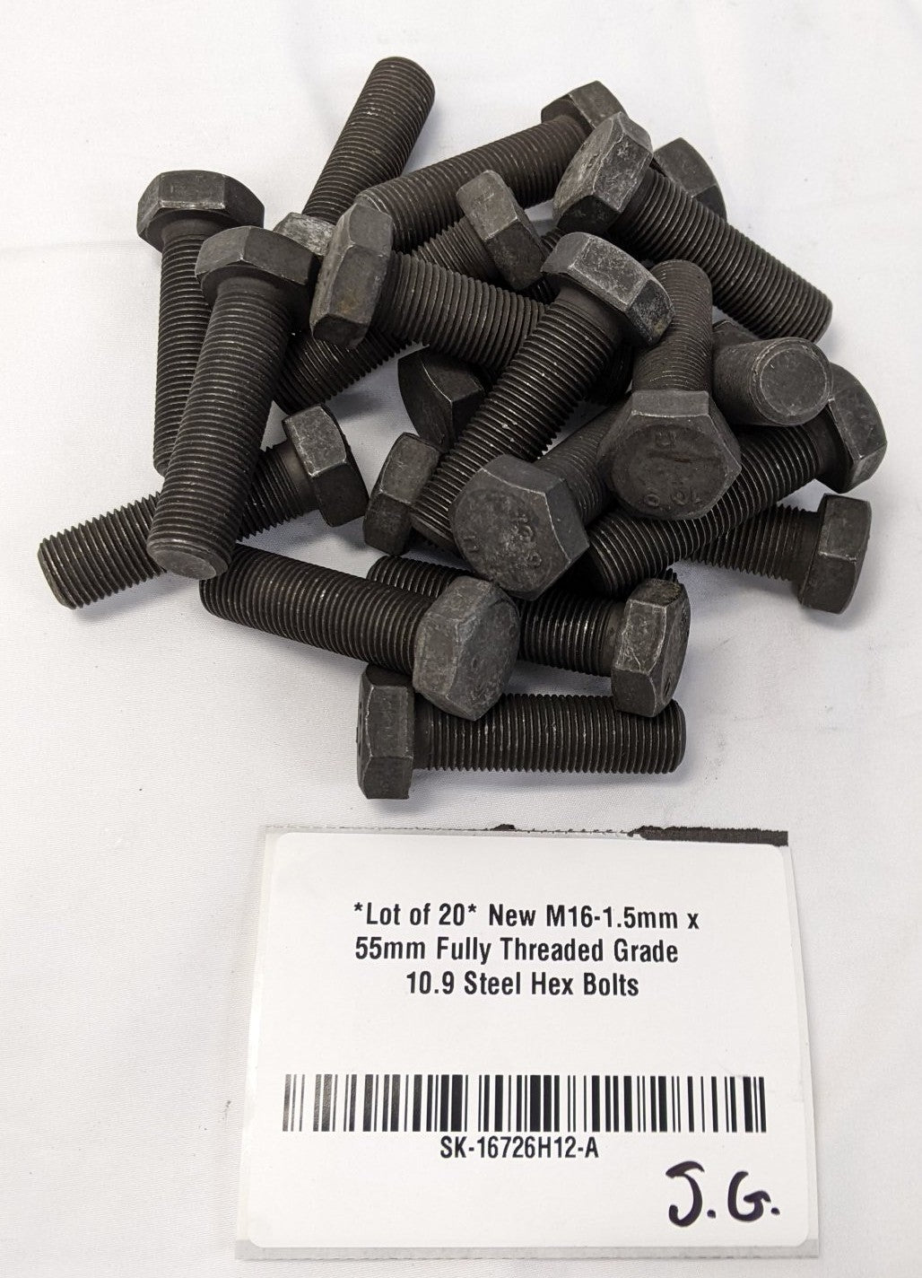*Lot of 20* New M16-1.5mm x 55mm Fully Threaded Grade 10.9 Steel Hex Bolts