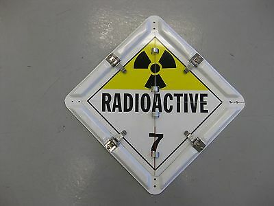 Metal Hazmat Truck Safety Warning Flip Placard Sign, Radioactive & Dangerous (4023643963478)