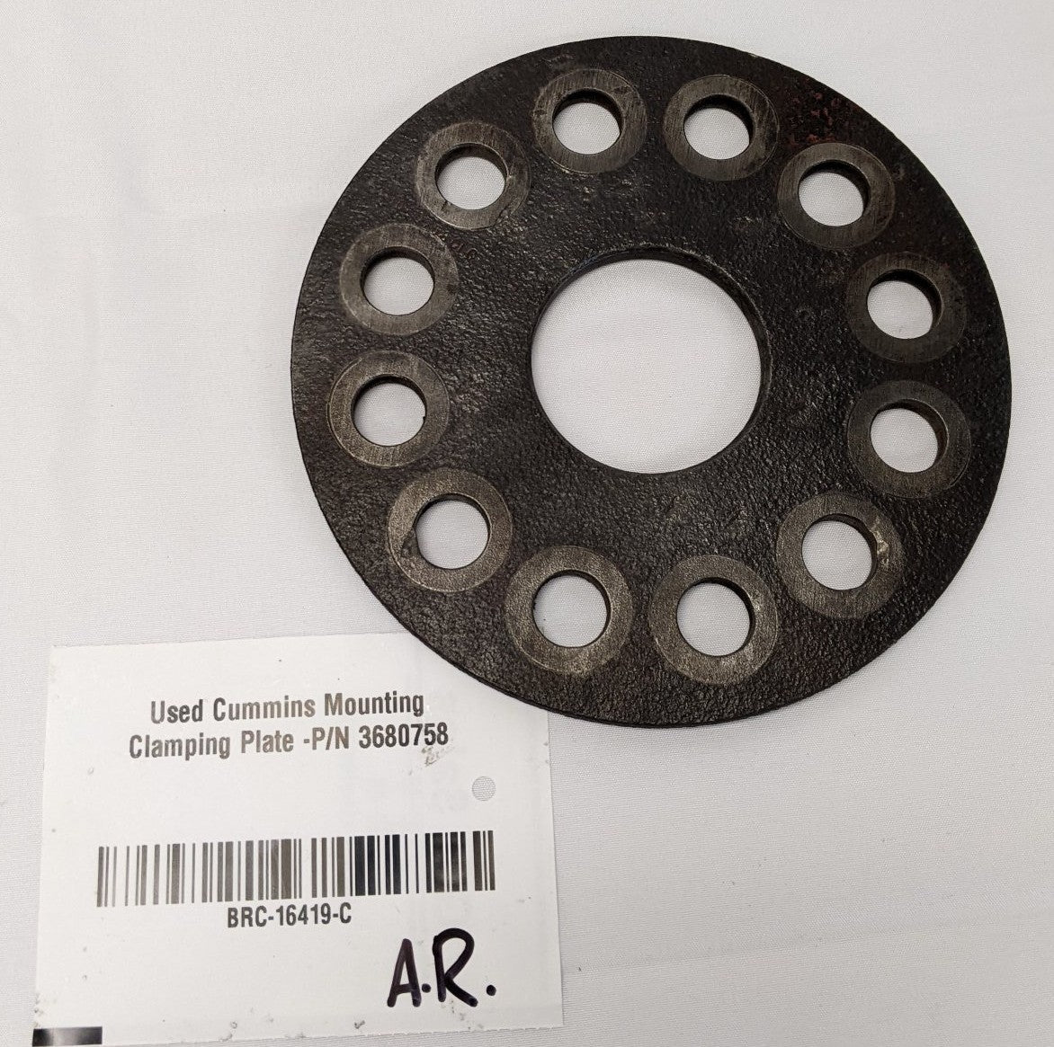 Used Cummins Cylinder Block Cover Clamping Plate -P/N 3680758