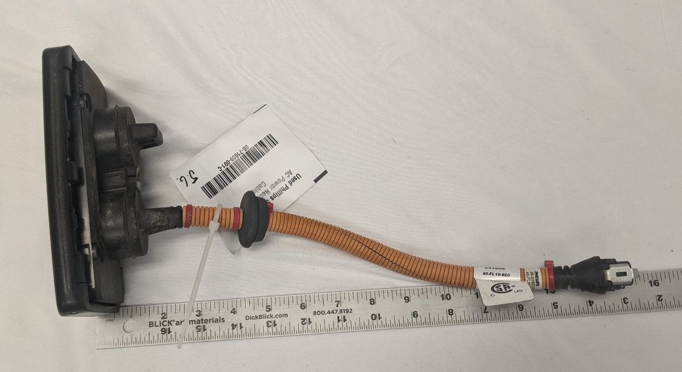Used Phillips Service Entry AC Power Receptacle w/ Cable - 06-71659-001