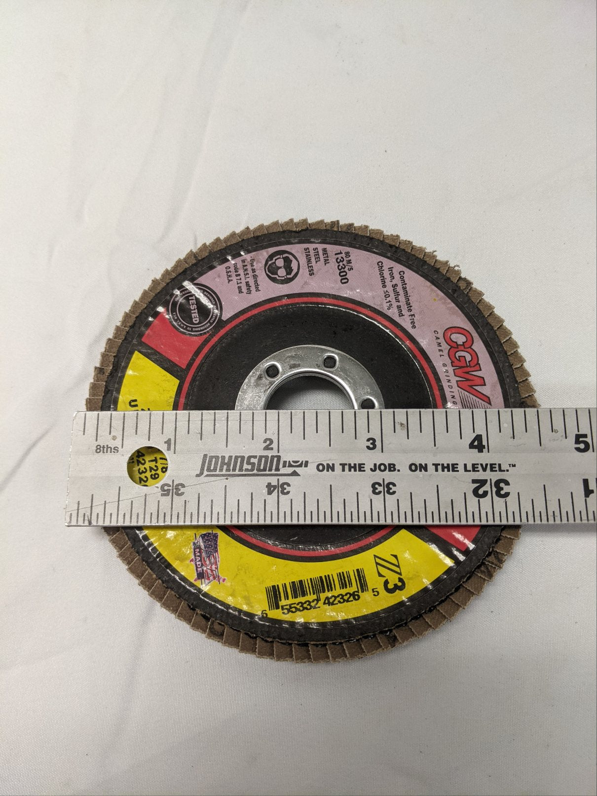 CGW 4-1/2" x 7/8" Flap Discs - T29 Z3, 120 Grit, 13300 RPM, Lot of 10