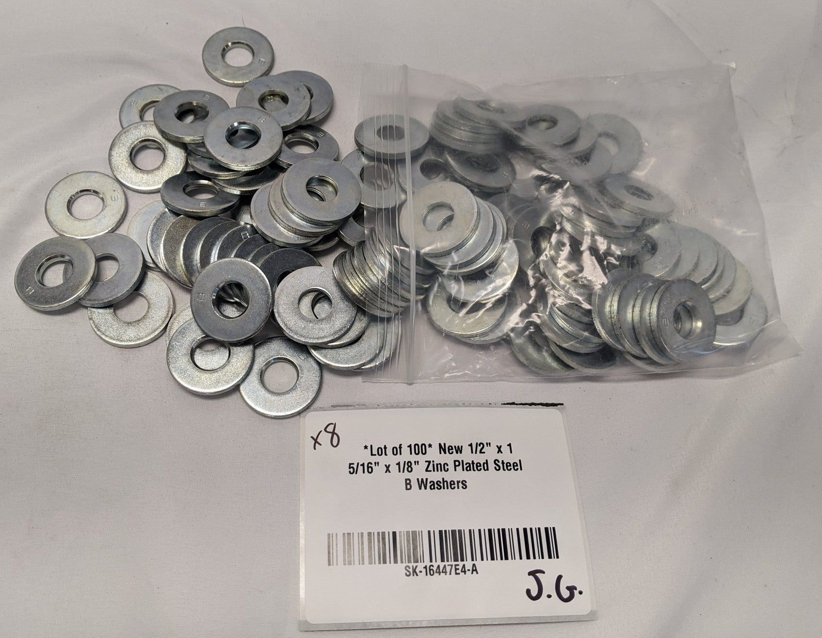*Lot of 100* New 1/2" x 1 5/16" x 1/8" Zinc Plated Steel B Washers
