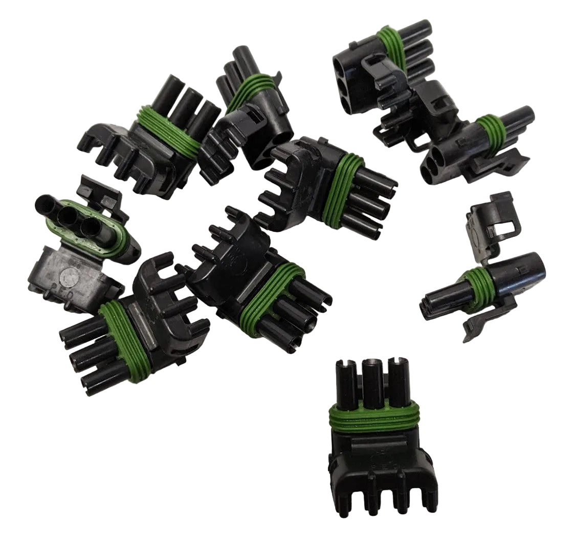 *Lot of 10* New B Connector-Female 3 Plug CAV Weather Pack - P/N 12015793