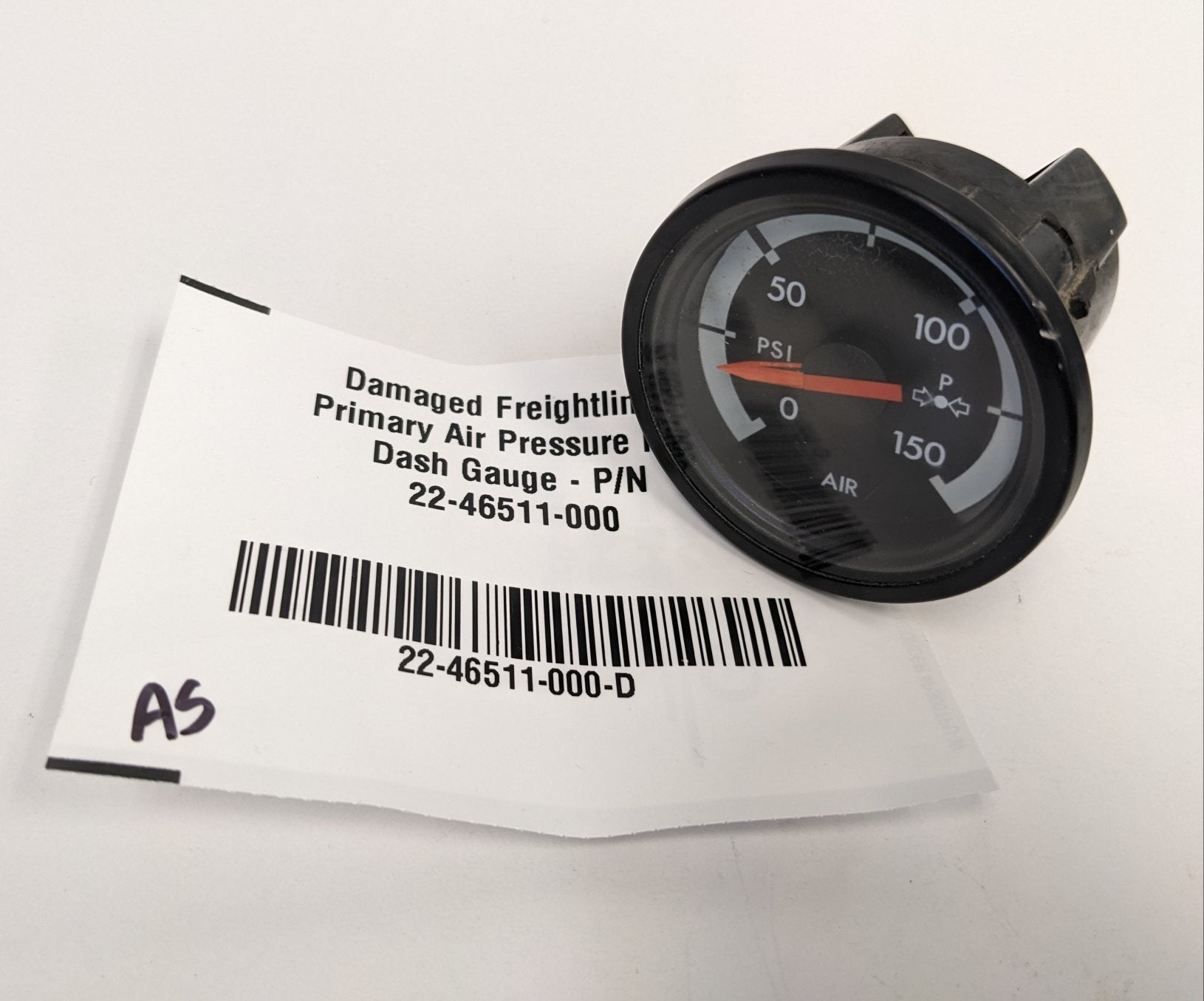 Damaged Freightliner Primary Air Pressure PSI Dash Gauge - P/N 22-46511-000 (10105398657340)