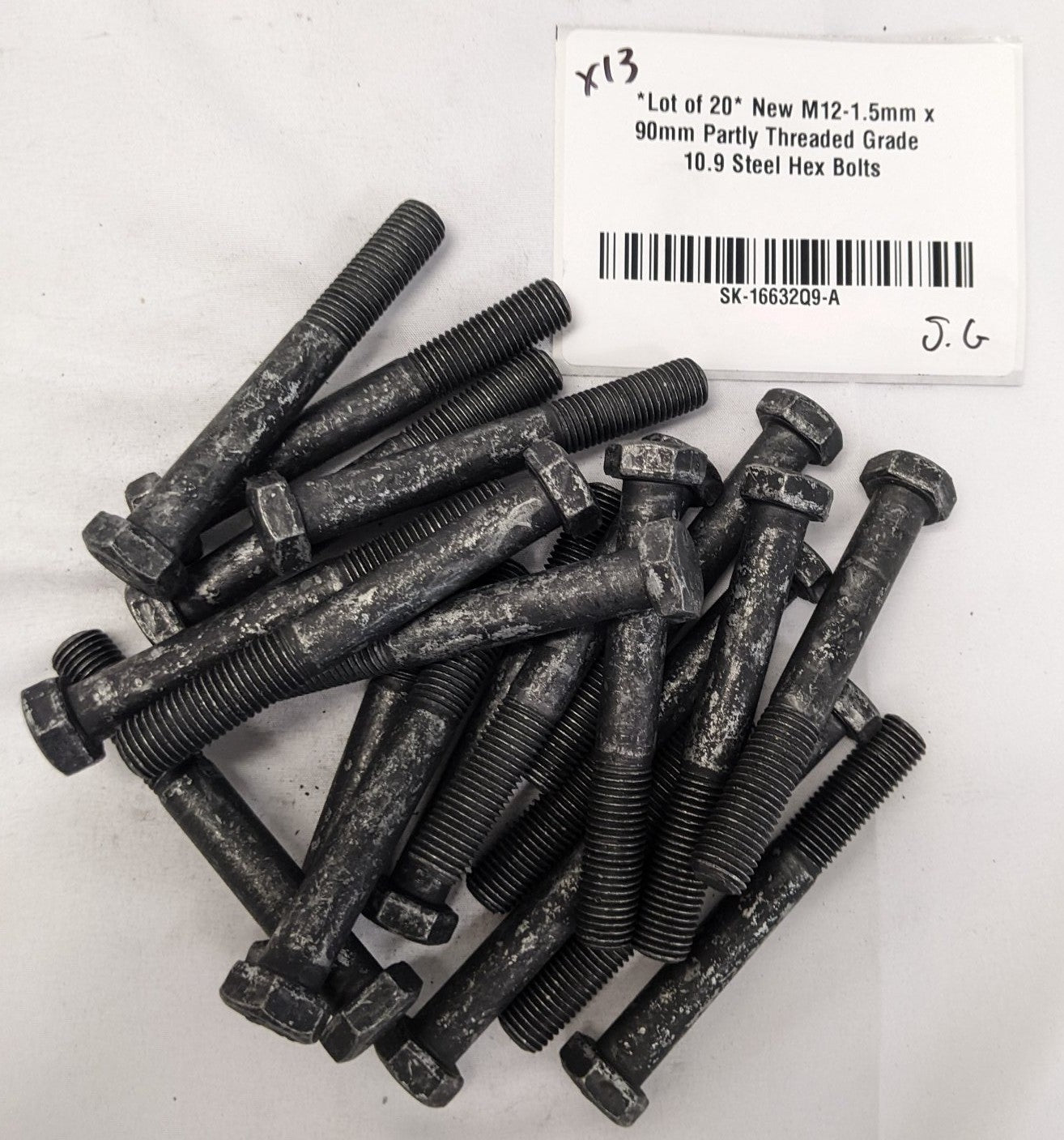 M12-1.5mm x 90mm Partly Threaded Grade 10.9 Hex Bolts | Lot/20